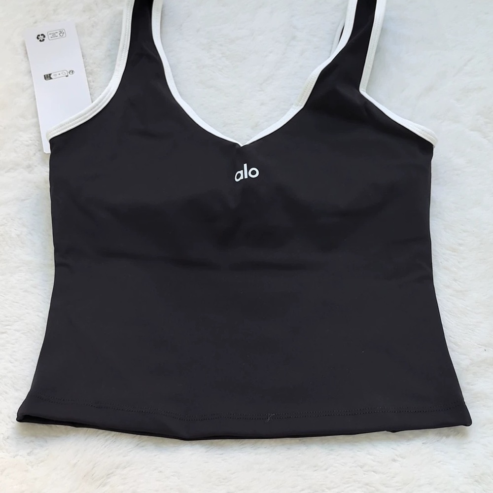 ALO Yoga Black V-neck Tank Top